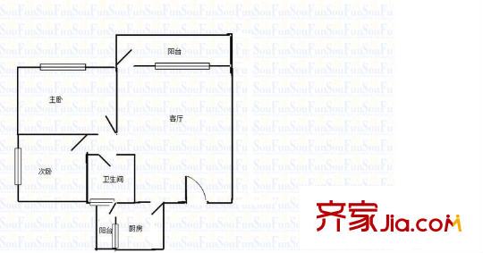 杏坛小区 2室 户型图
