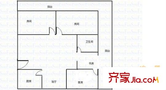 天一新村户型图4室2厅户型图 4室2厅1卫1厨