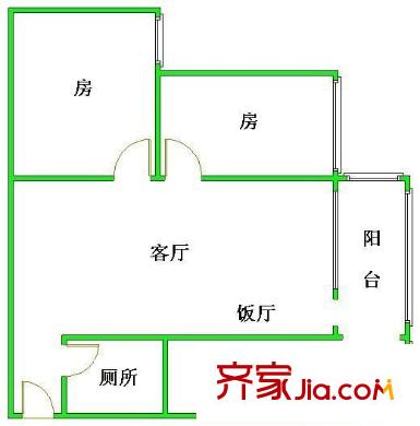 昌盛小区户型图2室2厅户型图 2室2厅1卫1厨