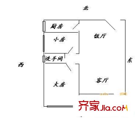 华建小区户型图2室2厅户型图 2室2厅1卫1厨