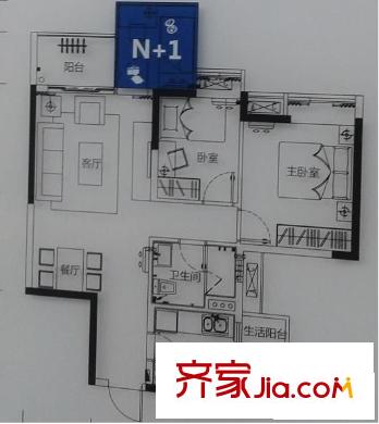 逸涛雅苑 2室 户型图