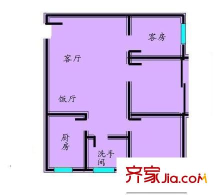 天平花苑户型图3室2厅户型图 3室2厅1卫1厨