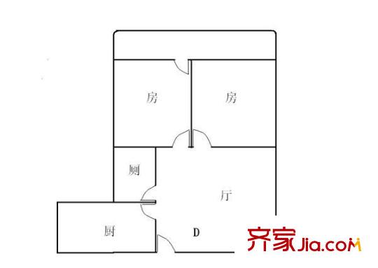 御晖苑户型图2室1厅户型图 2室2厅1卫1厨