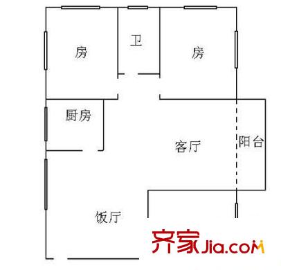 新陶苑户型图3室2厅户型图 3室2厅1卫1厨