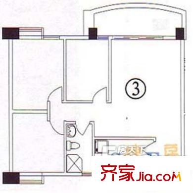 汇友苑户型图3室1厅户型图 3室1厅1卫1厨