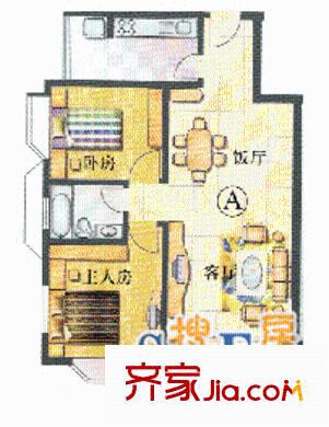丽晴轩户型图2室2厅1卫1厨