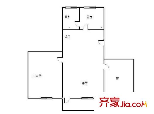 怡乐路大院户型图2室2厅户型图 2室2厅1卫1厨