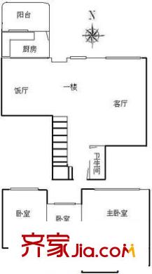 御华苑户型图3室2厅户型图 3室2厅2卫1厨