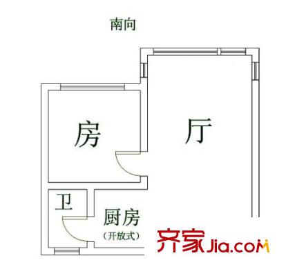 水均大街小区户型图1室1厅户型图 1室1厅1卫1厨