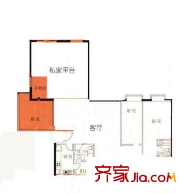 华港花园沁园春户型图4室1厅户型图 4室1厅2卫2厨