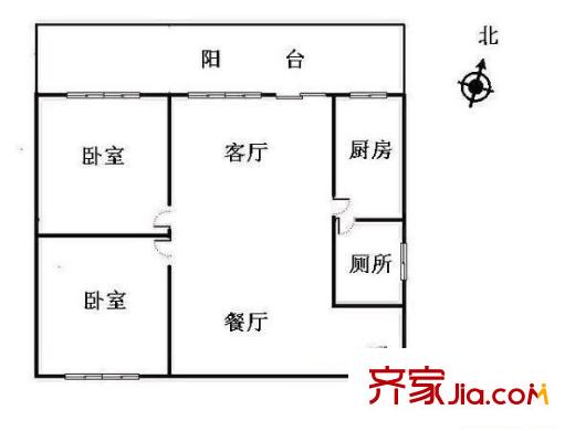 宏宇广场户型图2室2厅户型图 2室2厅1卫1厨