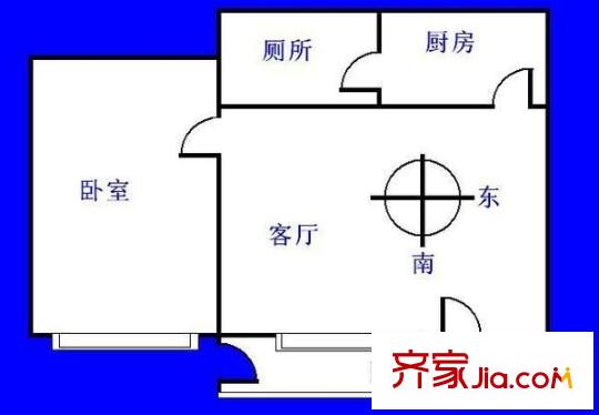 建设二马路小区户型图1室1厅户型图 1室1厅1卫1厨