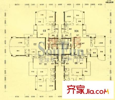 海景花园户型图龙海阁A栋平面户型