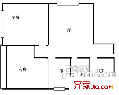 海印苑户型图2室1厅户型图 2室1厅1卫1厨