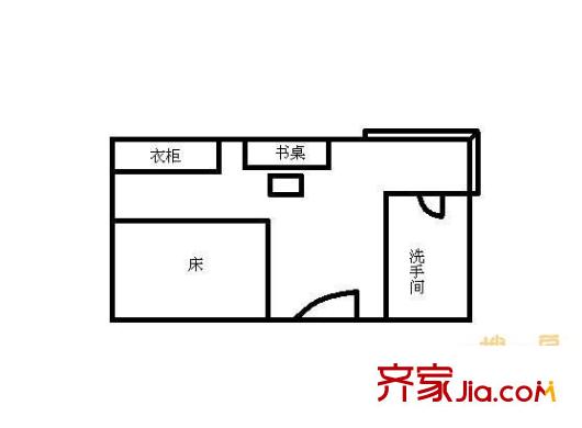 东兴小区户型图1室1厅户型图 1室1厅1卫1厨