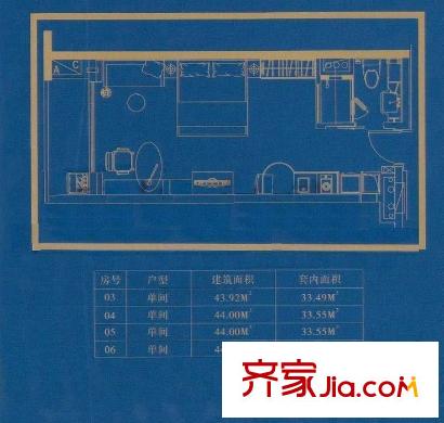 珠江新岸公寓 0室 户型图