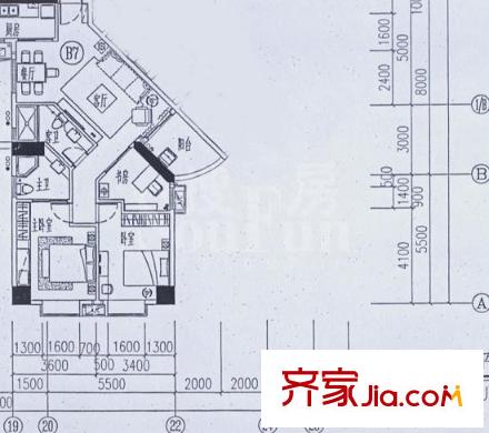 麓湖御景户型图3室2厅户型图 3室2厅2卫1厨