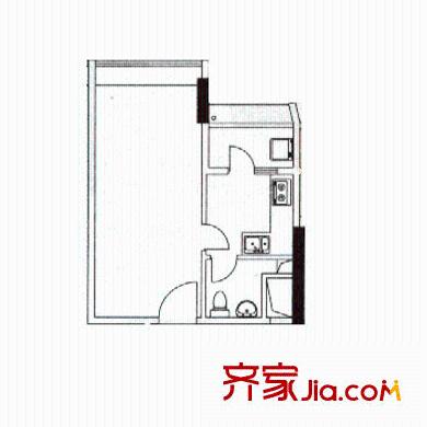 天文苑户型图1室1厅 户型图 1室1厅1卫1厨