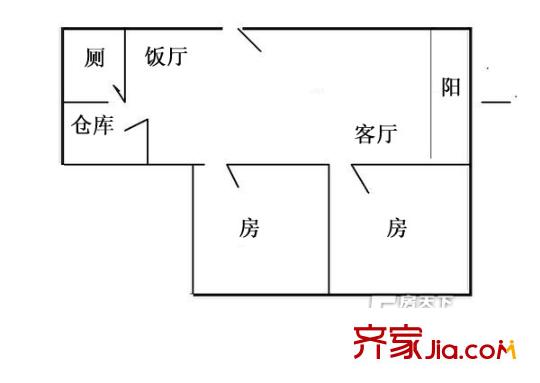 华侨新村户型图2室2厅户型图 2室2厅1卫1厨
