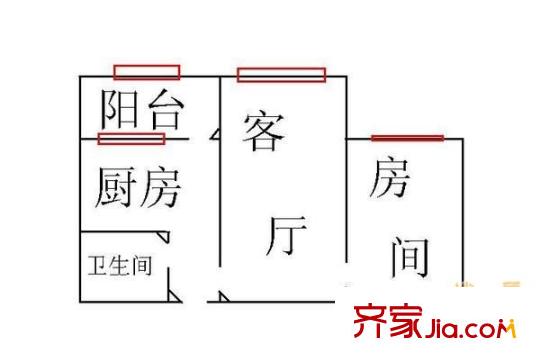 中山一路小区户型图1室1厅户型图 1室1厅1卫1厨