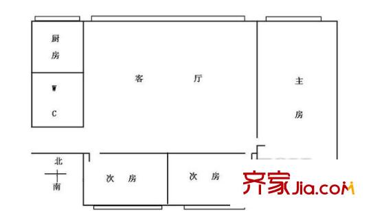 越华路小区户型图3室2厅 户型图 3室2厅1卫1厨