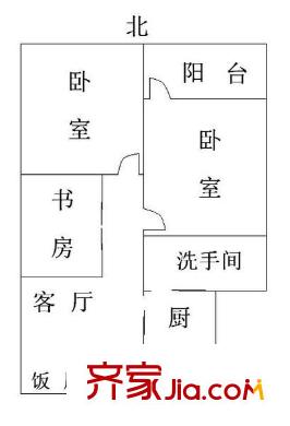 东风东路小区户型图3室2厅户型图 3室2厅1卫1厨