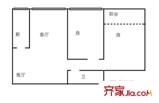 应元路小区户型图2室2厅户型图 2室2厅1卫1厨