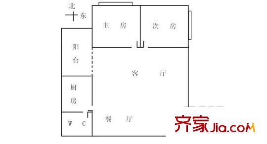应元路小区户型图2室2厅户型图 2室2厅1卫1厨