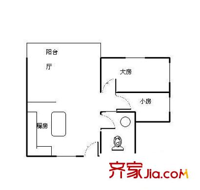 金羊花园户型图2室1厅 户型图 2室1厅1卫1厨