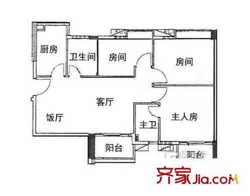 天力居户型图3室2厅户型图 3室2厅2卫1厨