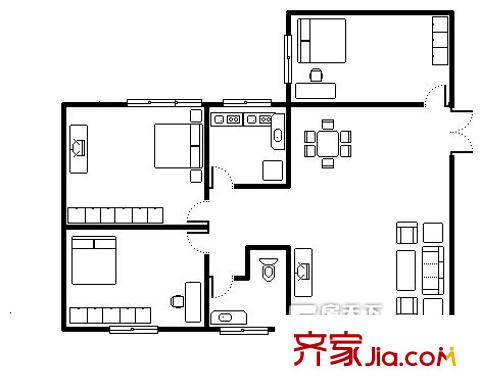 六运小区 0室 户型图