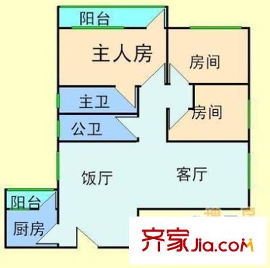 穗花新村户型图3室2厅户型图 3室2厅1卫1厨