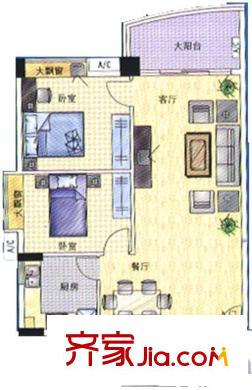 柏涛雅苑两室户型图
