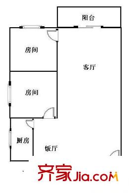 柏涛雅苑户型图2室2厅户型图 2室2厅1卫1厨