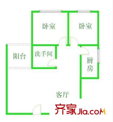 六运小区户型图2室1厅户型图 2室1厅1卫1厨