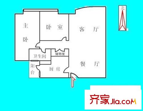 星汇园户型图3室2厅户型图 3室2厅1卫1厨