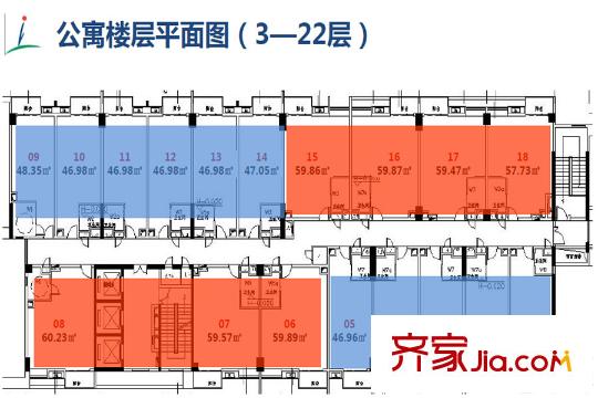 凯德・新平方米公寓户型平层图