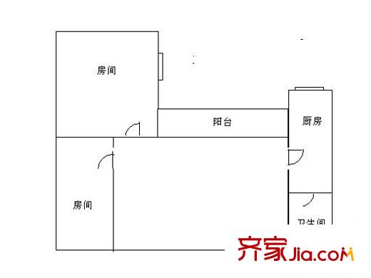 侨诚花园户型图2室1厅 户型图 2室1厅1卫1厨