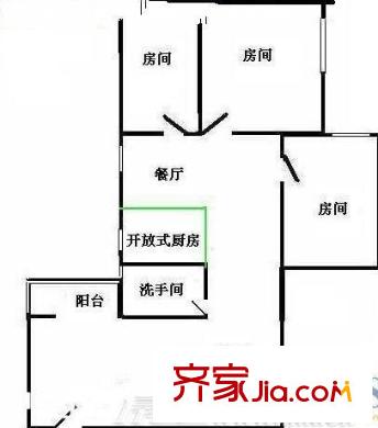 棠德花园 3室 户型图