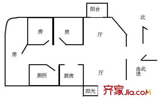 伊顿18户型图3室2厅户型图 3室2厅1卫1厨