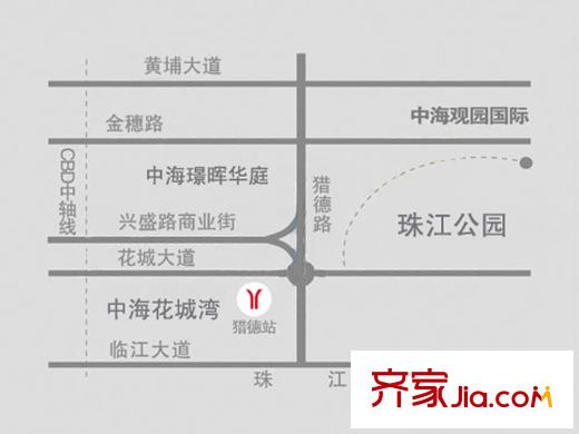 中海花城湾交通图小区区位图