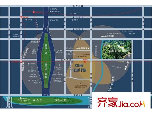 中海花城湾交通图小区区位图