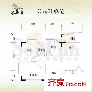 华南御景园浅山C11栋01 3室2厅1卫1厨
