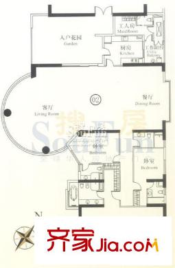 博雅首府B栋23-28层02单元 3室2厅5卫1厨
