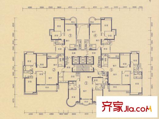 罗马家园威尼斯庭A7栋平层图