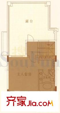帝景山庄B型别墅三层