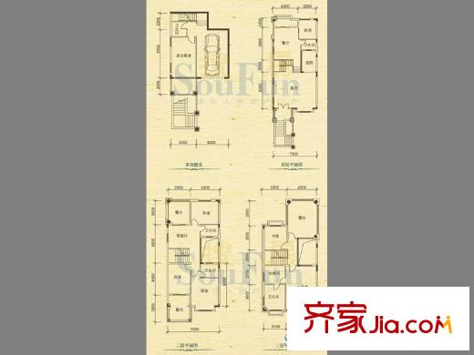 帝景山庄二期坡地别墅L型 6室3厅5卫1厨