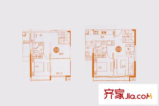 保利大都汇4栋2 户型 3室2厅2卫1厨