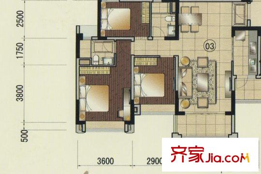合景誉山国际88栋03单元 3室2厅2卫1厨