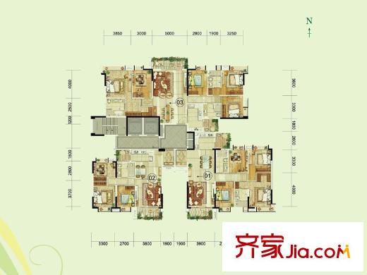 宝翠园G2栋标准层平层图